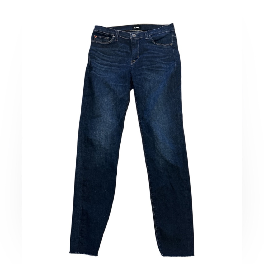 Hudson Midrise Ankle Natalie Women's Dark Blue Jeans Raw Hem 29